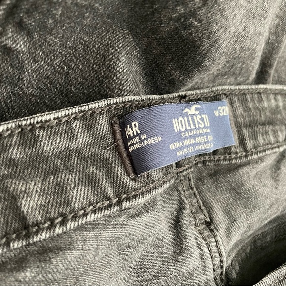 Hollister Ultra High Rise Dad Jean Black Denim Women’s 14 R - Picture 7 of 7